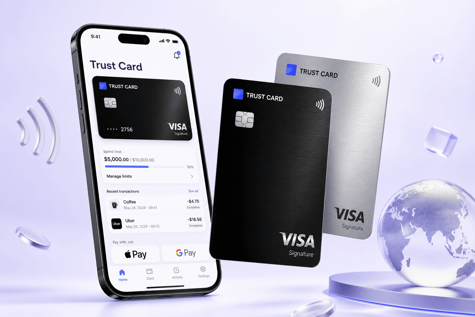 Trust Card app mockup